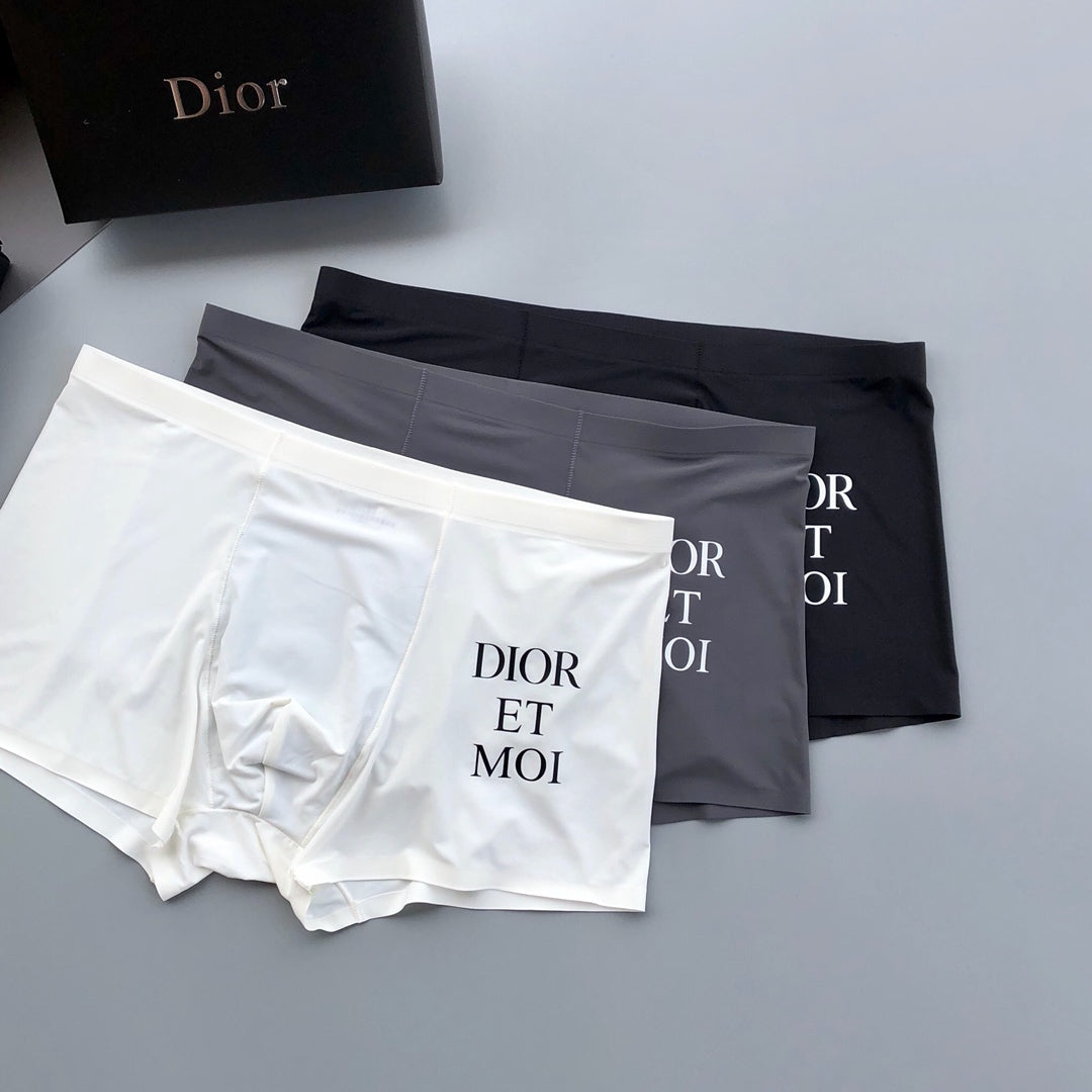 Dior Black White Stacked Wordmark Panel Boxer Briefs, image 3