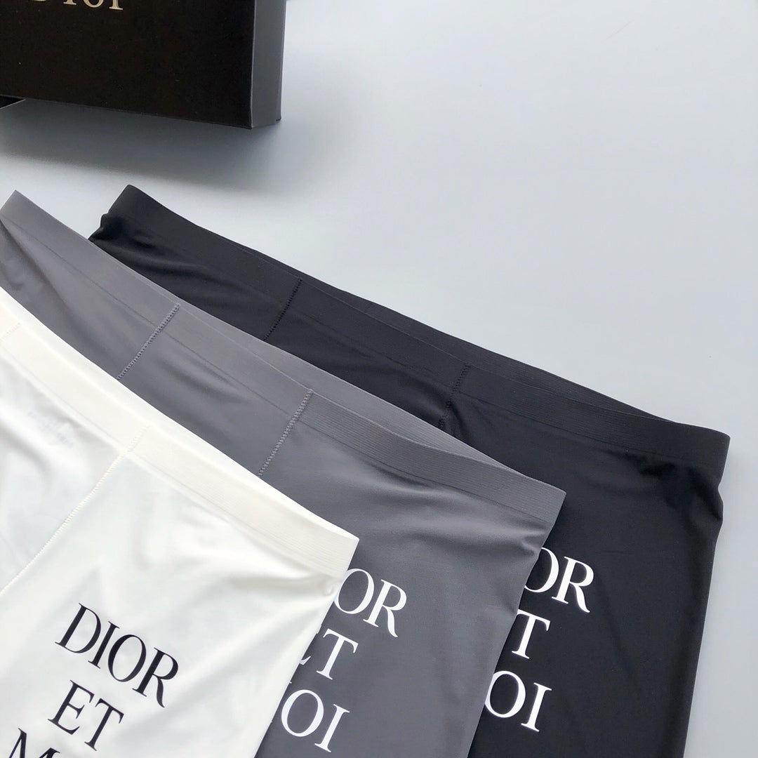 Dior Black White Stacked Wordmark Panel Boxer Briefs, image 4