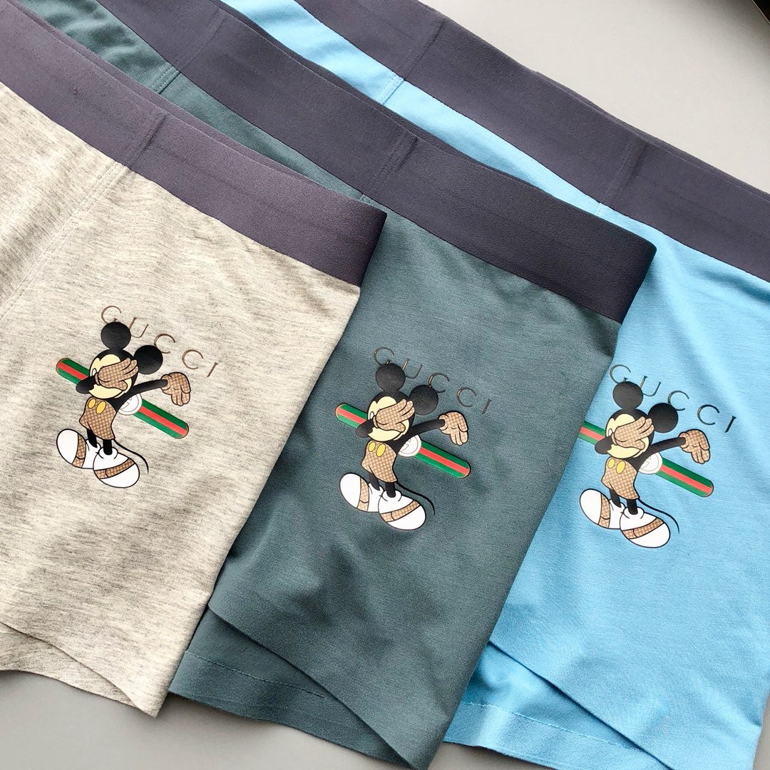 Gucci Burgundy Cream Blue Small Figure Boxer Briefs, image 5