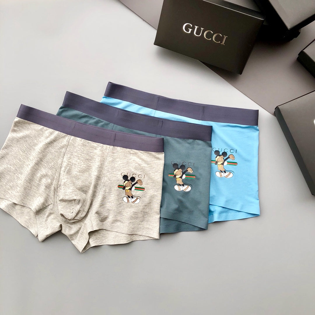 Gucci Burgundy Cream Blue Small Figure Boxer Briefs, image 3