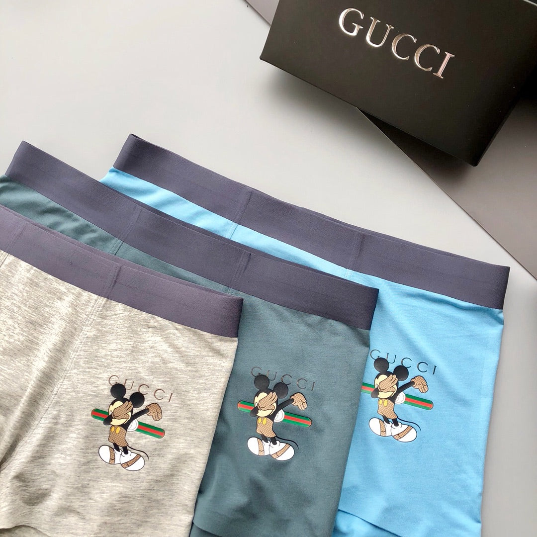 Gucci Burgundy Cream Blue Small Figure Boxer Briefs, image 4