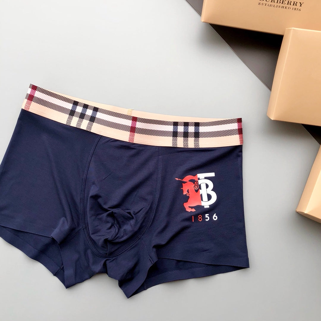Burberry Red Black Navy Ornamental B Boxer Briefs, image 6