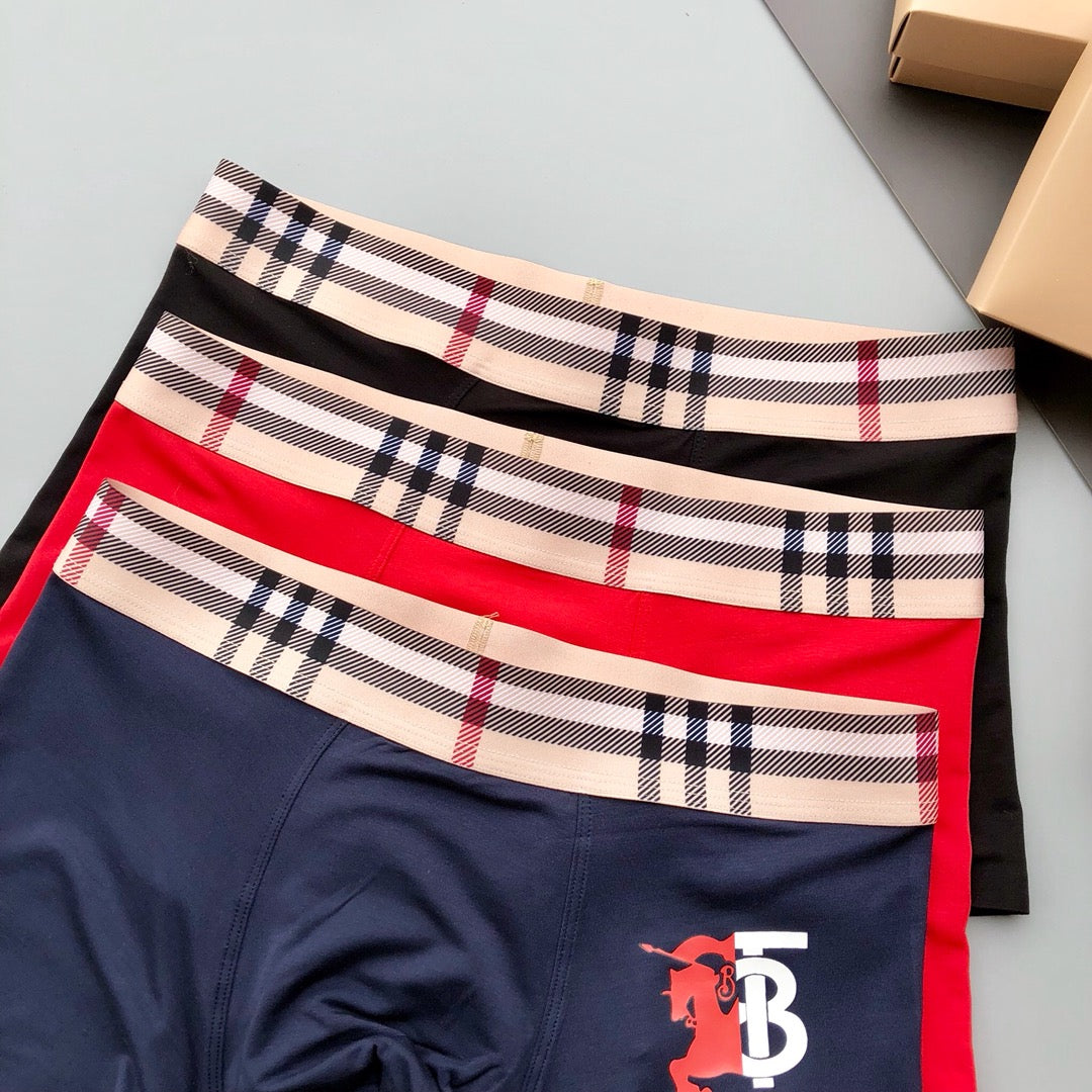 Burberry Red Black Navy Ornamental B Boxer Briefs, image 4
