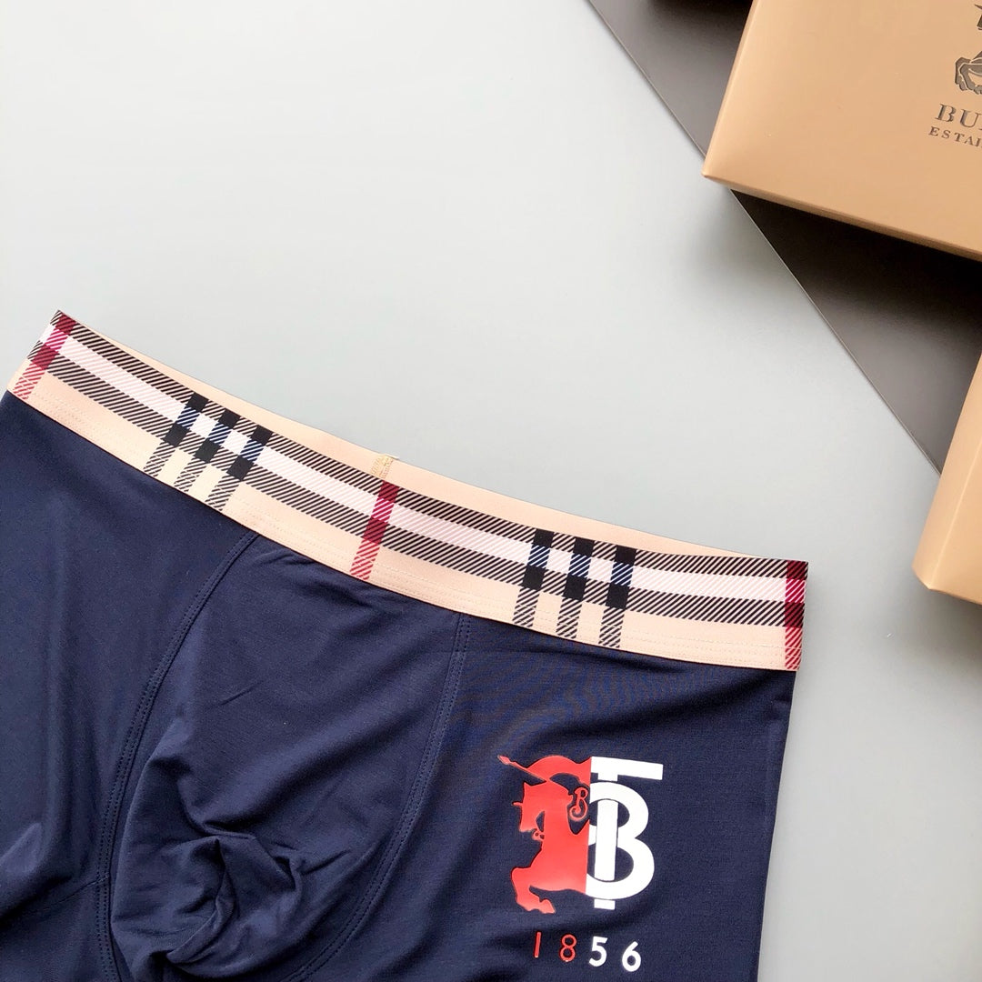 Burberry Red Black Navy Ornamental B Boxer Briefs, image 7