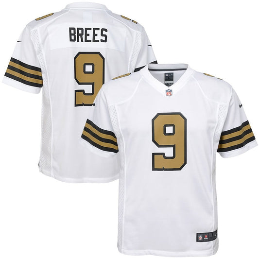Drew Brees 9 New Orleans Saints YOUTH Color Rush Game Jersey - White