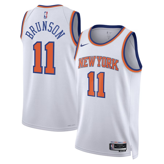 Jalen Brunson #11 New York Knicks Nike White Association Edition Swingman Jersey