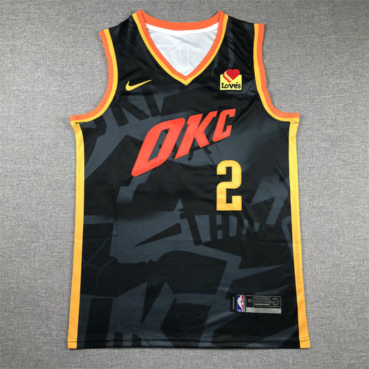 Men's Oklahoma City Thunder Shai Gilgeous-Alexander #2 Black 2023/24 Swingman Jerseys - City Edition