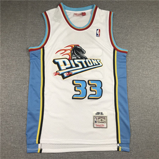 Men's Detroit Pistons Grant Hill 1998-99 White Hardwood Classics Swingman Jerseys