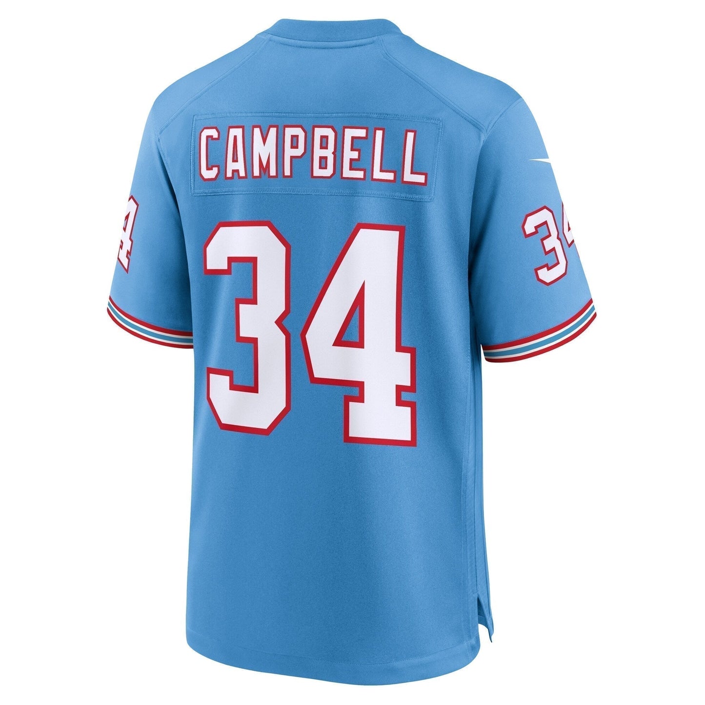 Earl Campbell Tennessee Titans Oilers Throwback Retired   Game Jersey - Light Blue