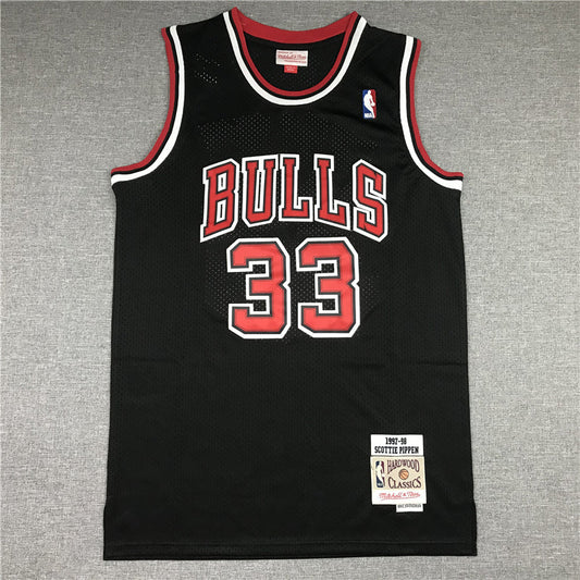 Men's Chicago Bulls Scottie Pippen 1997-98 Black Hardwood Classics Swingman Jerseys