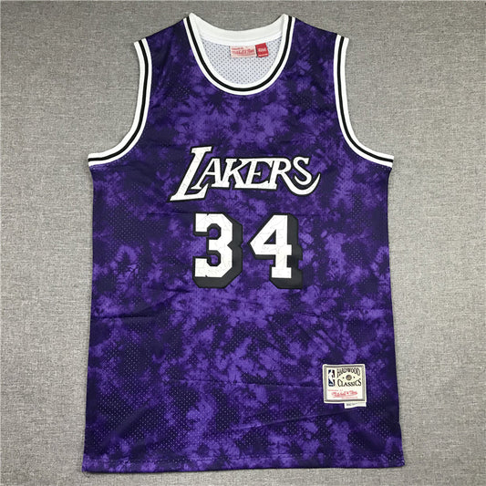 Men's Los Angeles Lakers Shaquille O'Neal #34 Purple Galaxy Swingman Jerseys