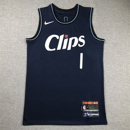 Men's LA Clippers James Harden #1 Navy 2023/24 Swingman Jerseys - City Edition