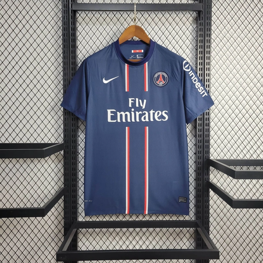 Paris Saint-Germain 2012-13 Home Jersey – Navy Blue Nike Fly Emirates Indesit Retro Ligue 1 Football Shirt | Ibrahimovic Verratti Lavezzi Classic PSG Kit