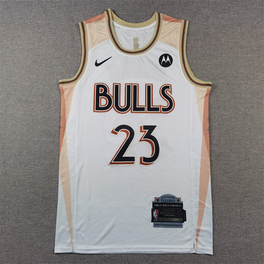 Michael Jordan #23 Chicago Bulls Nike White Rose Gold 2024-25 City Edition "United Center 30th Anniversary" Swingman Jersey