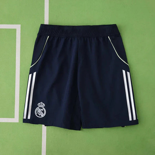 Real Madrid CF Away Fan Version Shorts 2025/26 – Dark Navy Adidas Three-Stripe Football Shorts | La Liga Real Madrid Away Kit Shorts