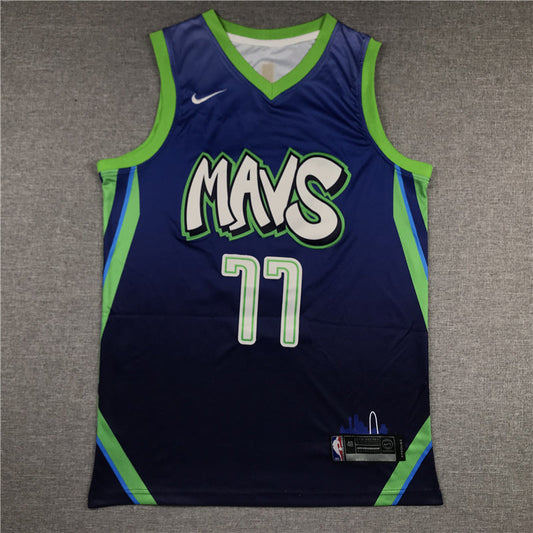 Men's Dallas Mavericks Luka Doncic #77 Blue Replica Jerseys