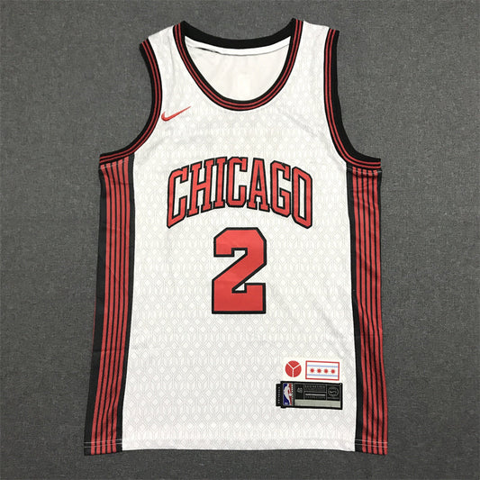 Men's Chicago Bulls Lonzo Ball #2 White 2022/23 Swingman Jerseys - City Edition