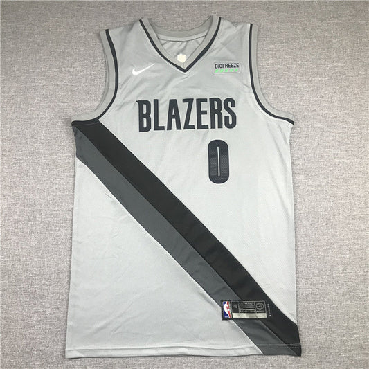 Men's Portland Trail Blazers Damian Lillard #0 NBA Gray Swingman Jerseys