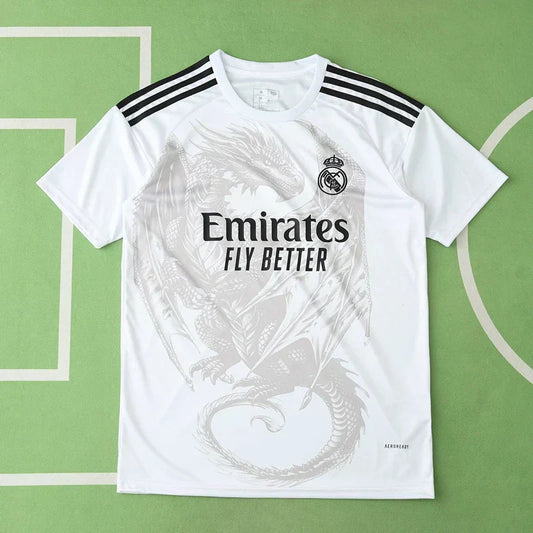 Real Madrid 2024/25 White Grey Dragon Concept Jersey – Ghost Dragon Adidas Fan Version