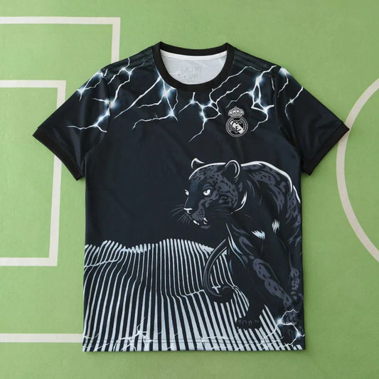 Real Madrid 2024/25 Black Panther Lightning Concept Jersey – Dark Power Adidas Fan Version