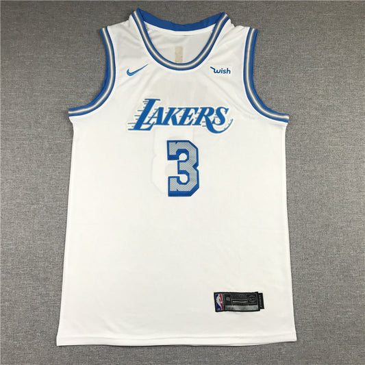 Men's Los Angeles Lakers Anthony Davis #3 White Swingman Jerseys - City Edition