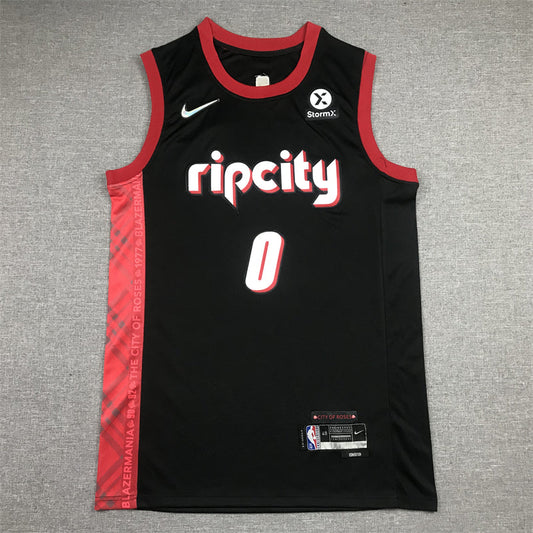 Men's Portland Trail Blazers Damian Lillard Black Swingman Jerseys - City Edition