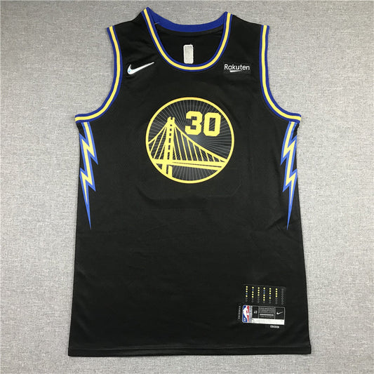 Stephen Curry #30 Golden State Warriors  Black 2022-23 City Edition Lightning Bolt Bay Bridge Swingman Jersey
