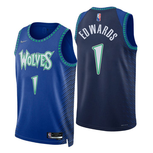 Anthony Edwards #1 Minnesota Timberwolves Blue 2021-22 City Edition Swingman Jersey – Nike