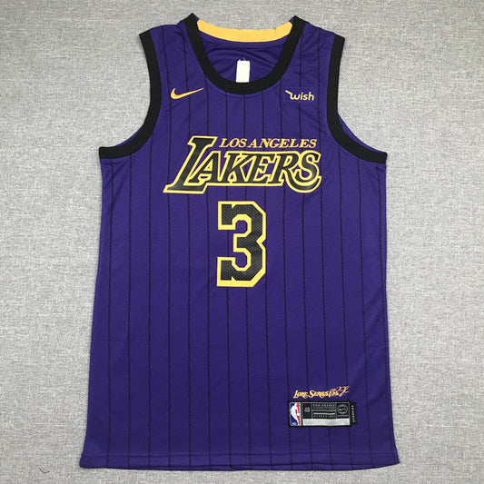 Men's Los Angeles Lakers Anthony Davis Purple #3 NBA Swingman Jerseys