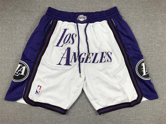 Men's Los Angeles Lakers White 2022/23 Basketball Shorts1 City Edition