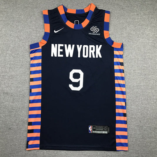 Men's New York Knicks RJ Barrett Navy Swingman Player Jerseys - City Edition