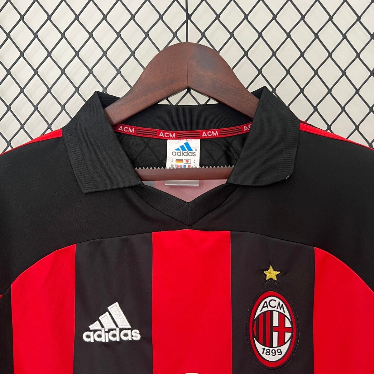 AC Milan 2000-02 Home Jersey – Red Black Stripes Adidas Opel Serie A Retro Football Shirt