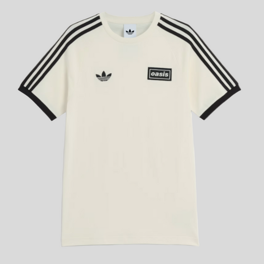 Oasis x Adidas Live '25 T-Shirt – Off-White | Three-Stripe Crew Neck Tee