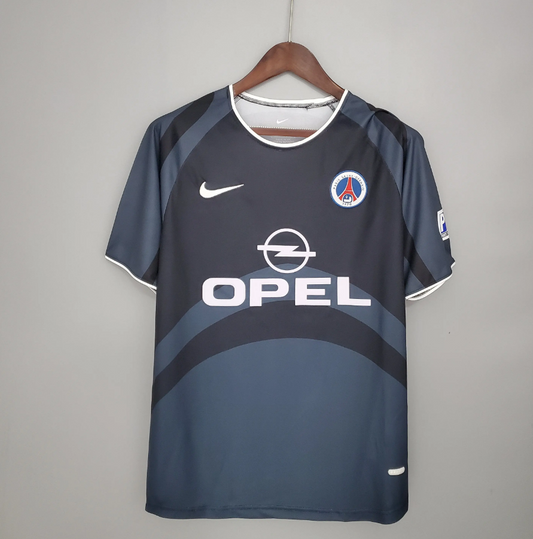Paris Saint-Germain 2001-02 Third Jersey – Dark Grey Nike Opel Fan Version Ligue 1 Football Shirt
