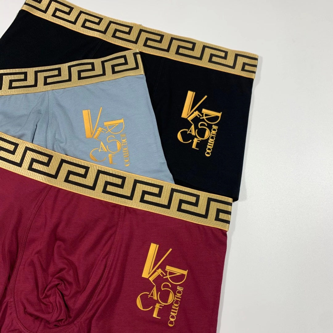 Versace Burgundy Teal Gold Horse Motifs Boxer Briefs, image 2