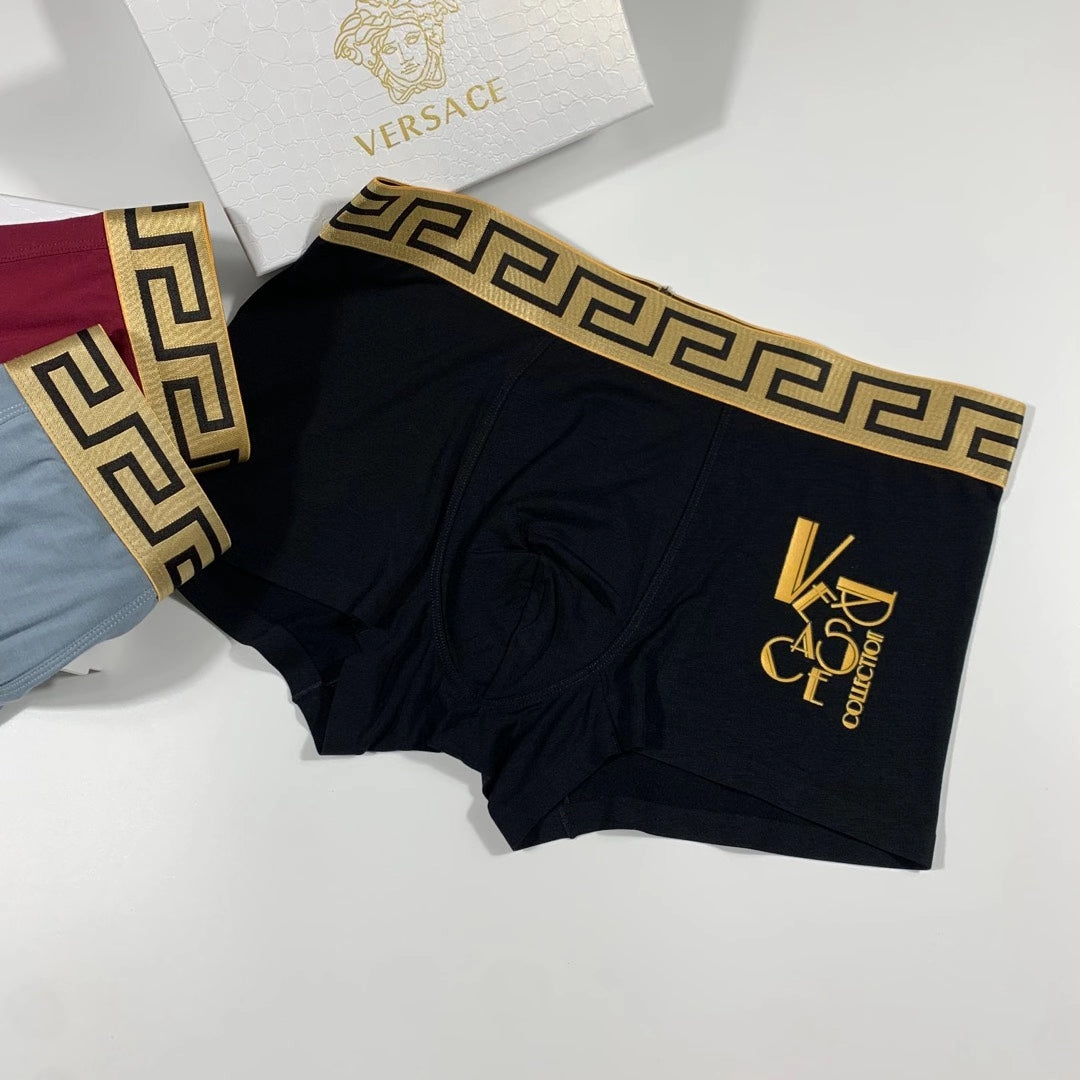 Versace Burgundy Teal Gold Horse Motifs Boxer Briefs, image 9
