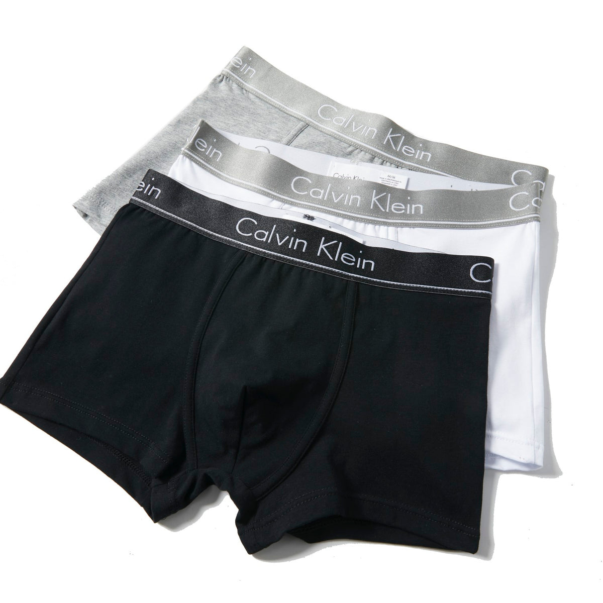 Calvin Klein Black White Grey Stacked Trunks Boxer Briefs, image 1