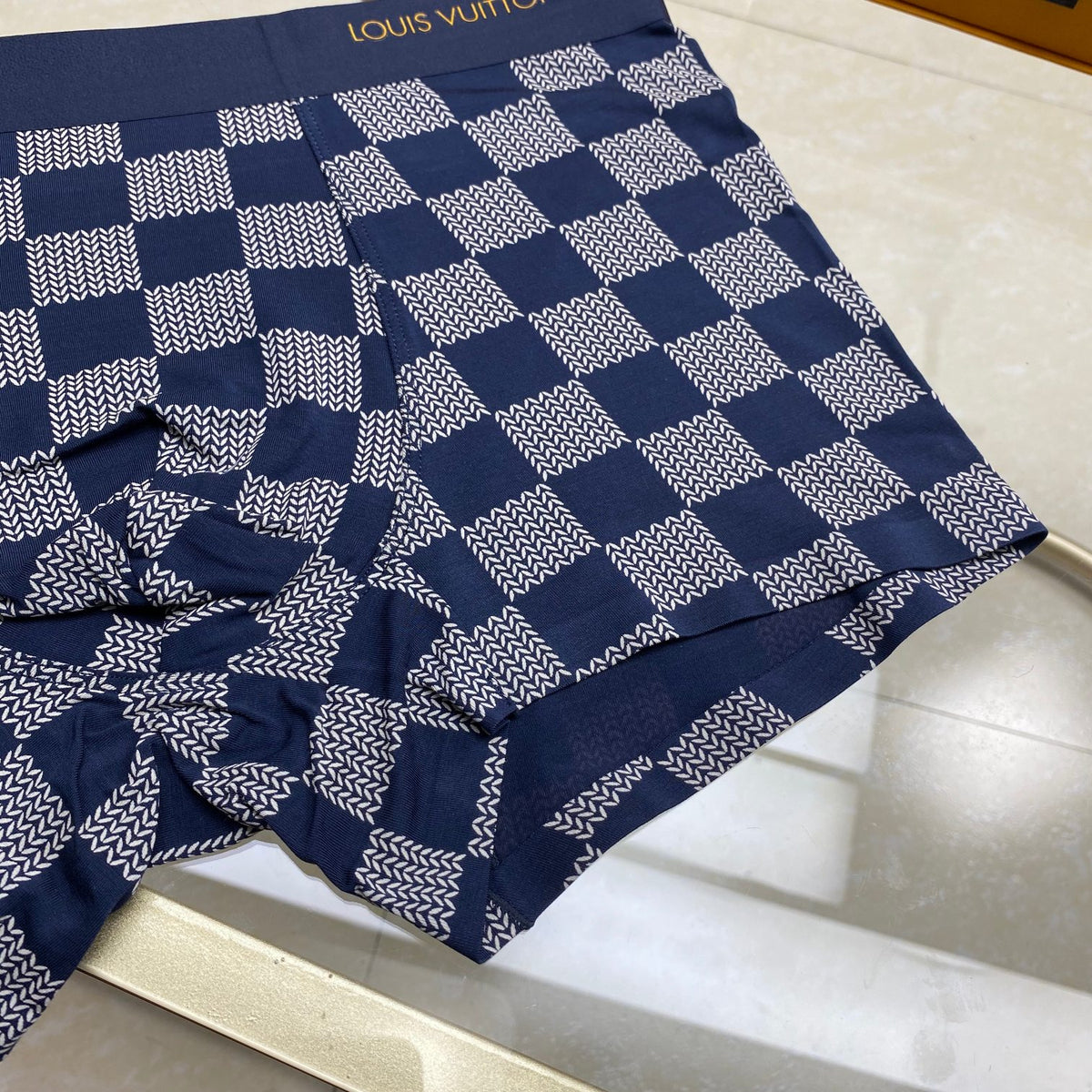 Louis Vuitton Navy Grey Large Checkerboard Boxer Briefs, image 8