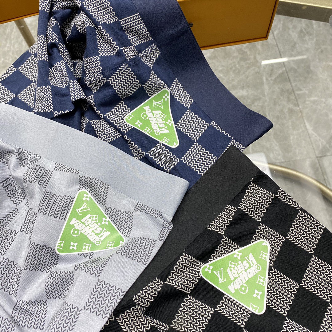 Louis Vuitton Grey Checkerboard Small Bright Flower Boxer Briefs, image 13