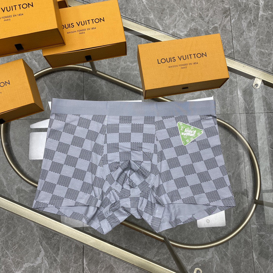 Louis Vuitton Grey Checkerboard Small Bright Flower Boxer Briefs, image 15