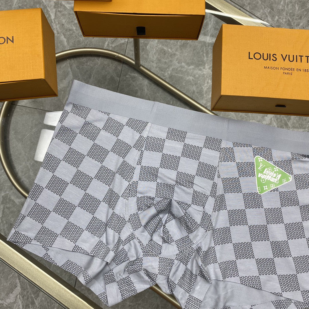 Louis Vuitton Grey Checkerboard Small Bright Flower Boxer Briefs, image 17
