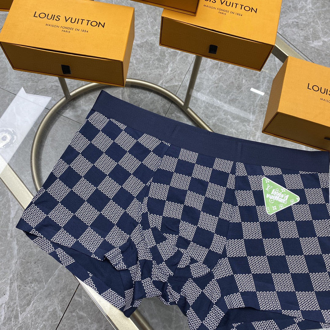 Louis Vuitton Grey Checkerboard Small Bright Flower Boxer Briefs, image 18