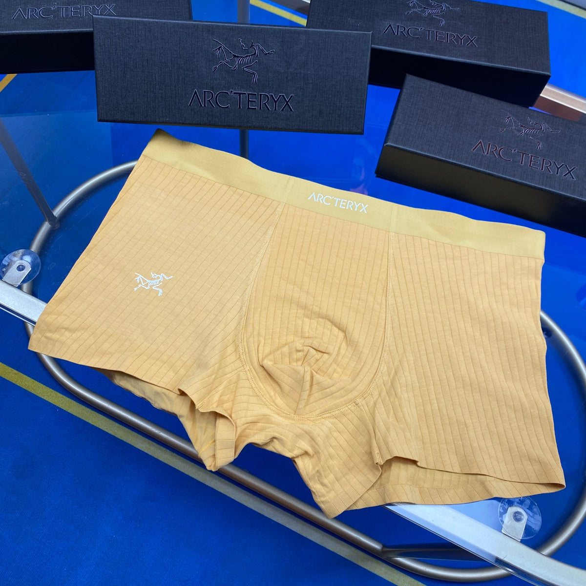 Arc'teryx Grey Blue Yellow White Waist Boxer Briefs, image 5
