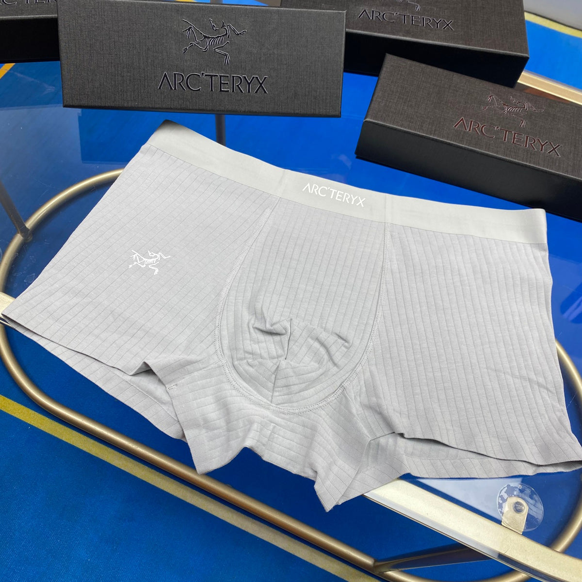 Arc'teryx Grey Blue Yellow White Waist Boxer Briefs, image 7