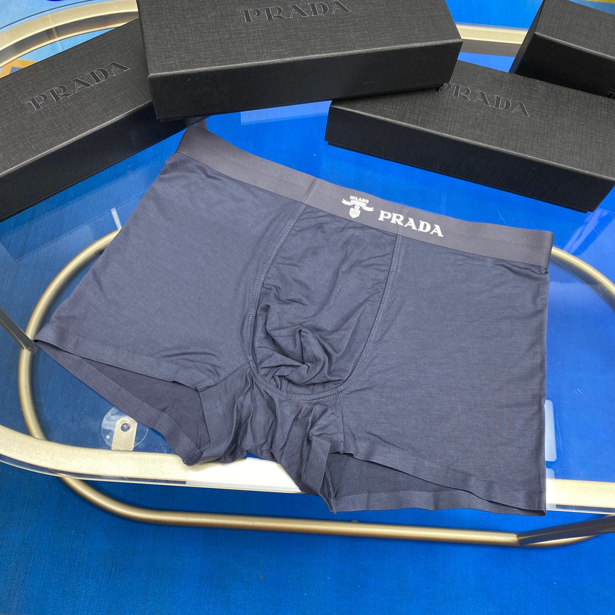 Prada Blue Grey Broad Letter Waist Boxer Briefs, image 5