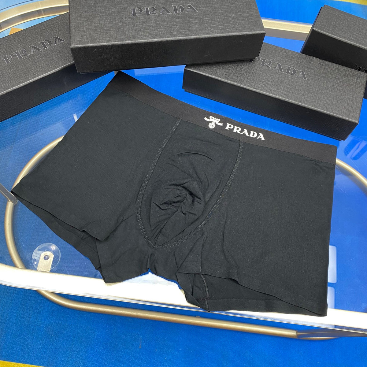 Prada Blue Grey Broad Letter Waist Boxer Briefs, image 6