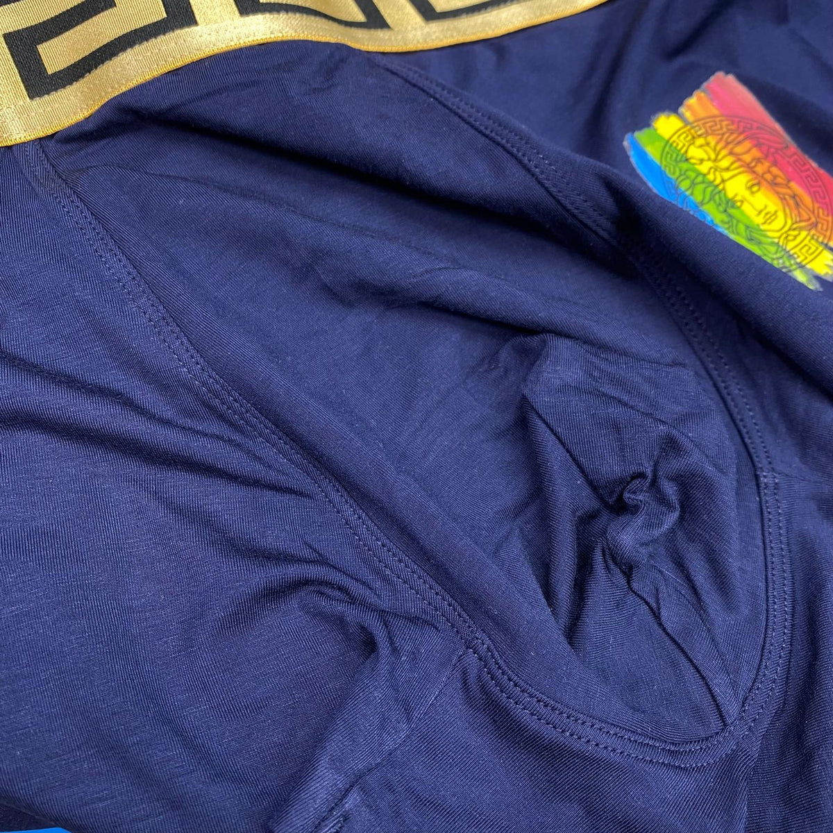 Versace Grey Navy Small Square Patch Boxer Briefs, image 7