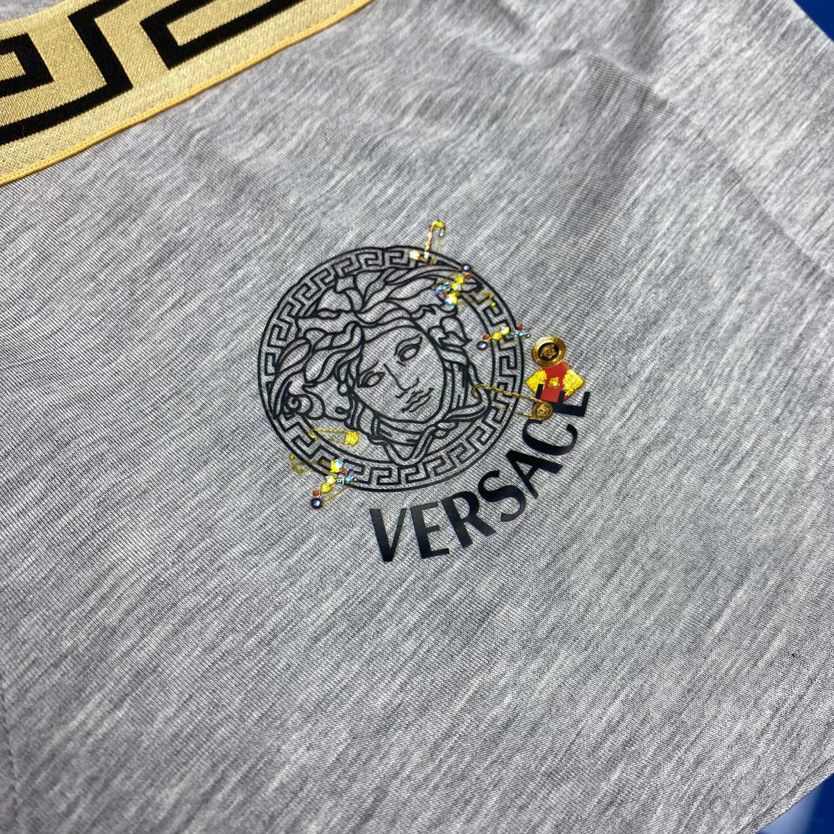 Versace Grey Navy Small Square Patch Boxer Briefs, image 8