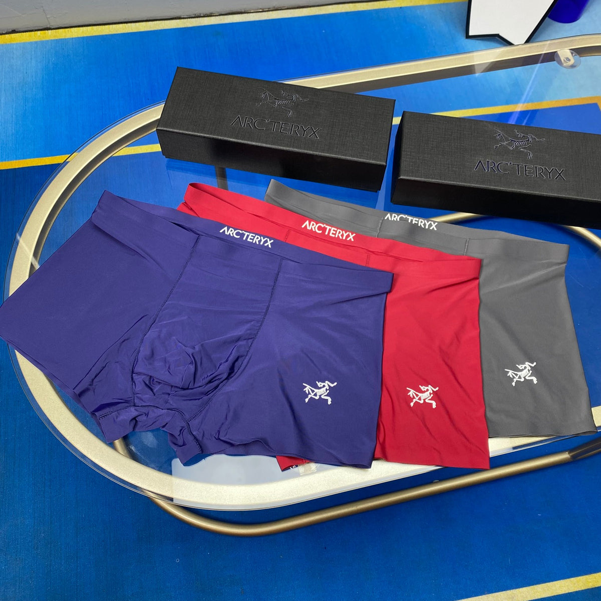 Arc'teryx Blue Red Grey Small Bird Boxer Briefs, image 1