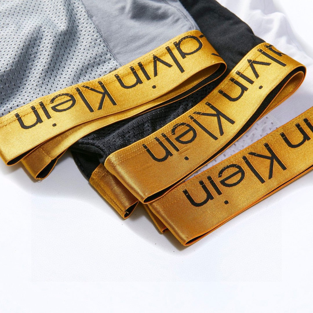 Calvin Klein Yellow Grey Folded Lettering Boxer Briefs, image 5